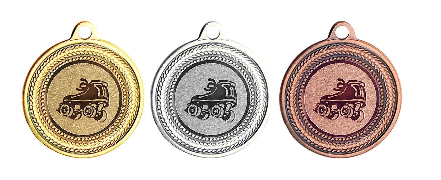 ME040 Medaille goud-zilver-brons Ø 40 mm compleet